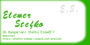 elemer stefko business card